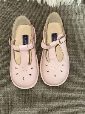 L'Amour Joy Classic Pink T-Strap Mary Jane Kids Leather Shoes